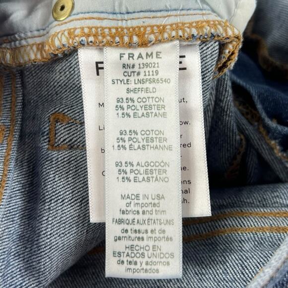 Frame Le Nouveau Straight Front Split Raw Hem Ankle Jeans in Sheffield Size 24 - Picture 7 of 11